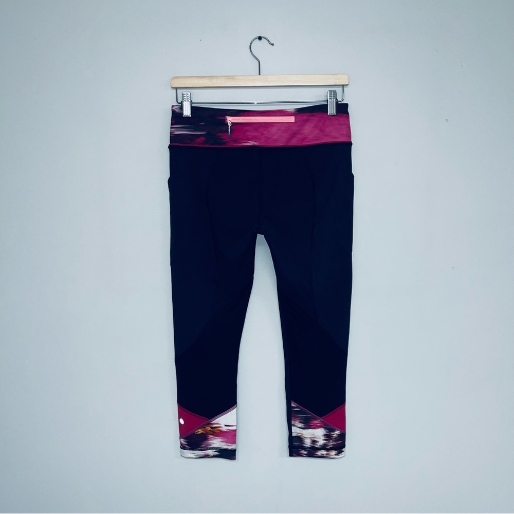 Lululemon Pace Rival Crop Leggings Women’s 8 US Black Berry Rumble - Picture 11 of 13